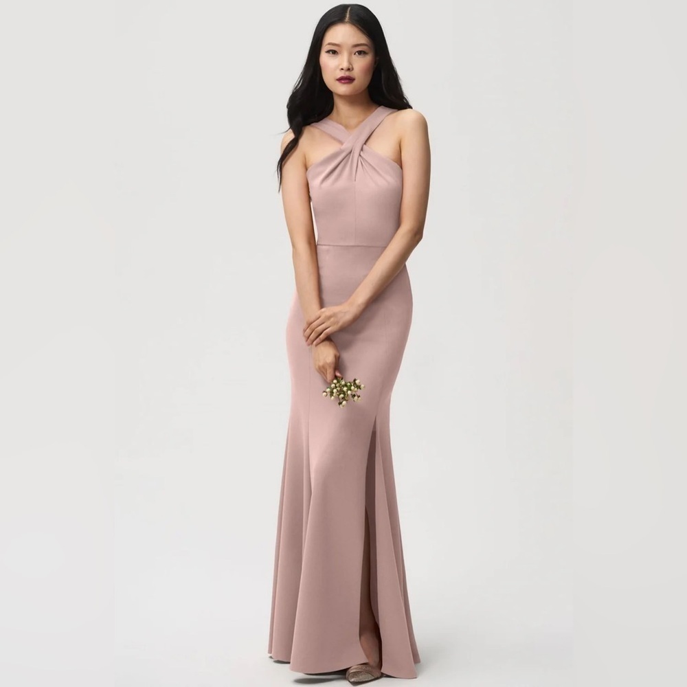 Jenny Yoo Collection Kayleigh Long Maxi Bridesmaid Dress Size 6 Whipped Apricot